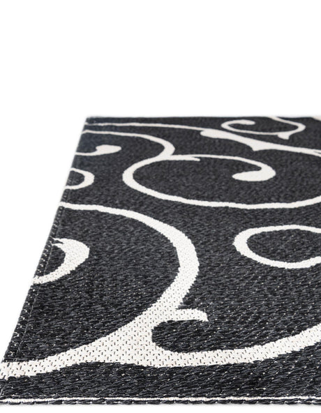 Black 2' x 6' Decatur Runner Area Rug 100% Cotton All Natural Sustainable Eco-Friendly Carpet for Dining Living Office Dorm Rooms for Sale at Rug Engine