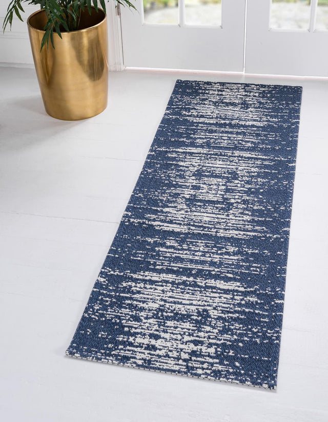 Navy Blue 2' x 6' Decatur Runner Area Rug 100% Cotton All Natural Sustainable Eco-Friendly Carpet for Dining Living Office Dorm Rooms for Sale at Rug Engine