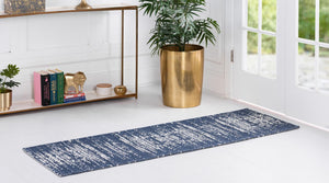 Navy Blue 2' 2 x 7' 4 Decatur Runner Area Rug 100% Cotton All Natural Sustainable Eco-Friendly Carpet for Dining Living Office Dorm Rooms for Sale at Rug Engine