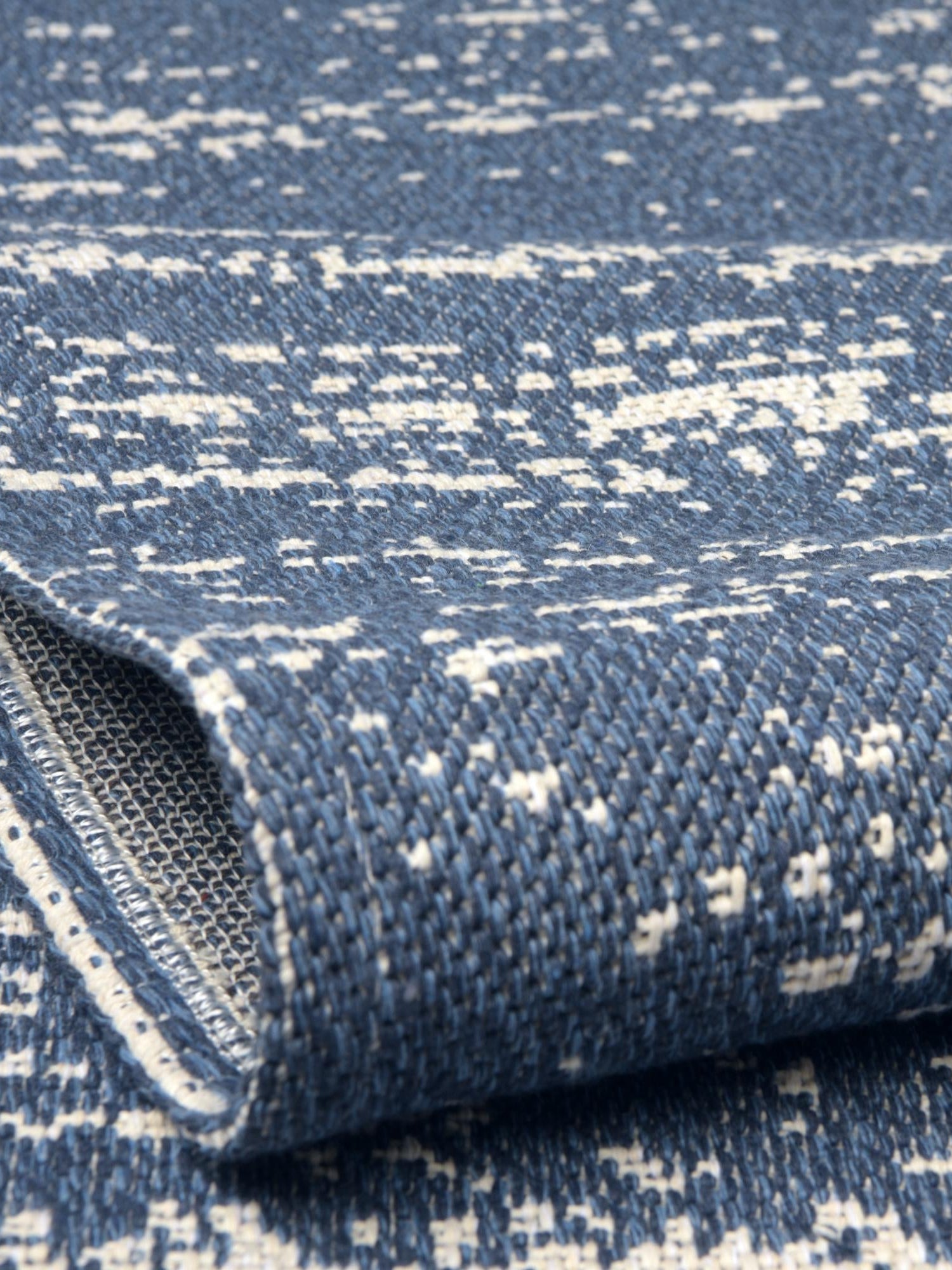 Navy Blue 2' x 6' Decatur Runner Area Rug 100% Cotton All Natural Sustainable Eco-Friendly Carpet for Dining Living Office Dorm Rooms for Sale at Rug Engine