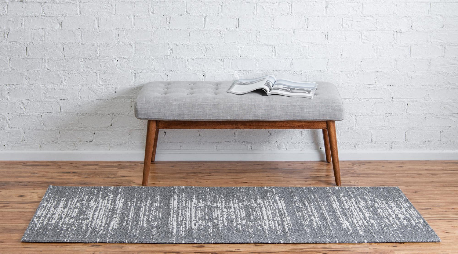 Dark Gray 2' x 6' Decatur Runner Area Rug 100% Cotton All Natural Sustainable Eco-Friendly Carpet for Dining Living Office Dorm Rooms for Sale at Rug Engine