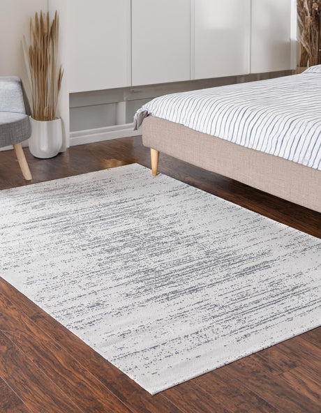 Ivory 5' x 7' 2 Decatur Rectangle Area Rug 100% Cotton All Natural Sustainable Eco-Friendly Carpet for Dining Living Office Dorm Rooms for Sale at Rug Engine