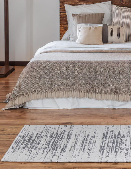 Ivory 2' x 7' 10 Decatur Runner Area Rug 100% Cotton All Natural Sustainable Eco-Friendly Carpet for Dining Living Office Dorm Rooms for Sale at Rug Engine