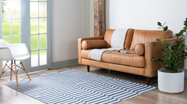 Navy Blue 2' 2 x 3' 1 Decatur Rectangle Area Rug 100% Cotton All Natural Sustainable Eco-Friendly Carpet for Dining Living Office Dorm Rooms for Sale at Rug Engine