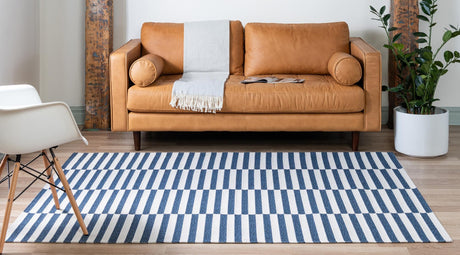 Navy Blue 2' 2 x 3' 1 Decatur Rectangle Area Rug 100% Cotton All Natural Sustainable Eco-Friendly Carpet for Dining Living Office Dorm Rooms for Sale at Rug Engine