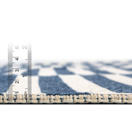 Navy Blue 2' 2 x 3' 1 Decatur Rectangle Area Rug 100% Cotton All Natural Sustainable Eco-Friendly Carpet for Dining Living Office Dorm Rooms for Sale at Rug Engine