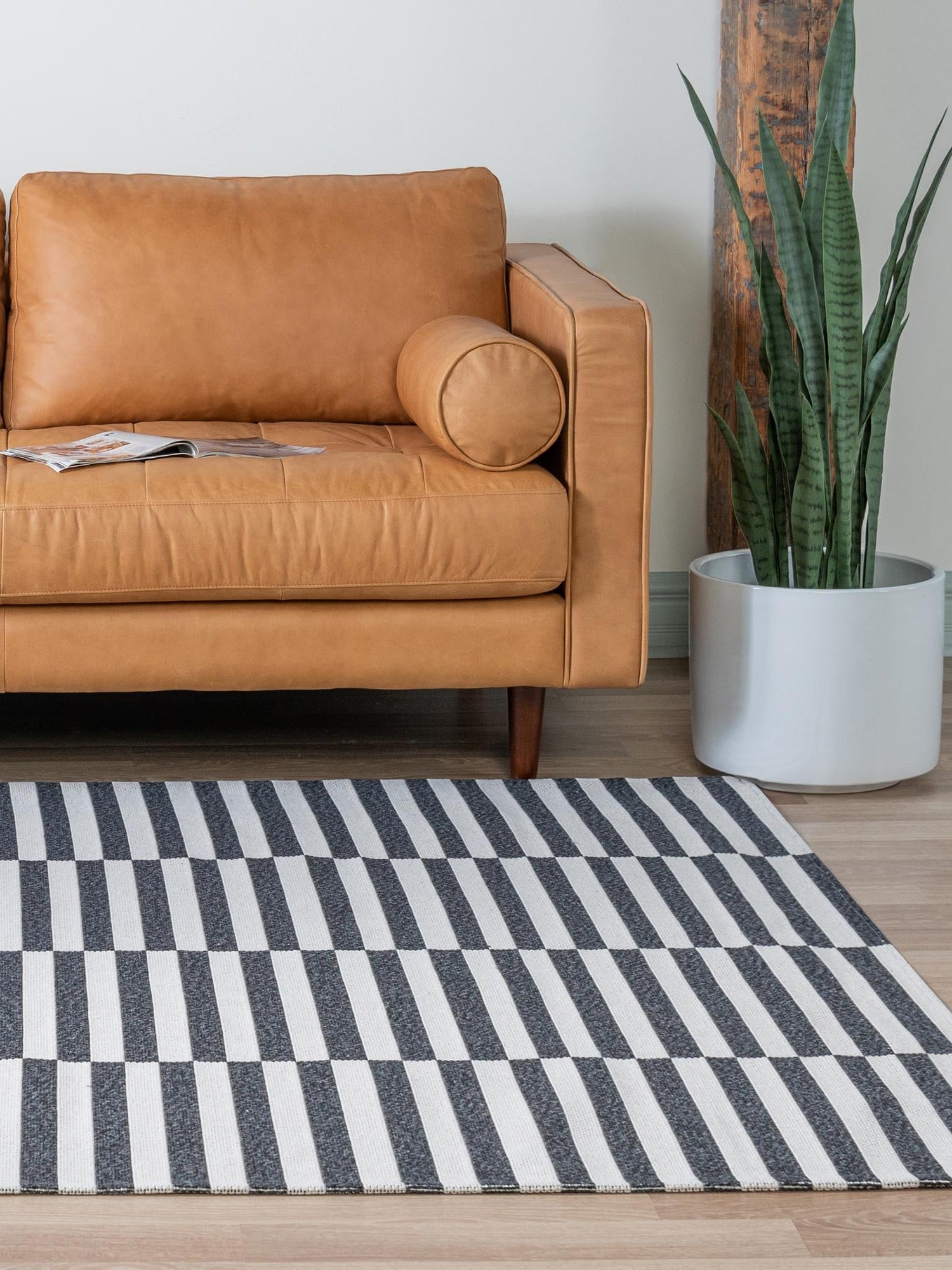 Black 7' 5 x 10' Decatur Rectangle Area Rug 100% Cotton All Natural Sustainable Eco-Friendly Carpet for Dining Living Office Dorm Rooms for Sale at Rug Engine