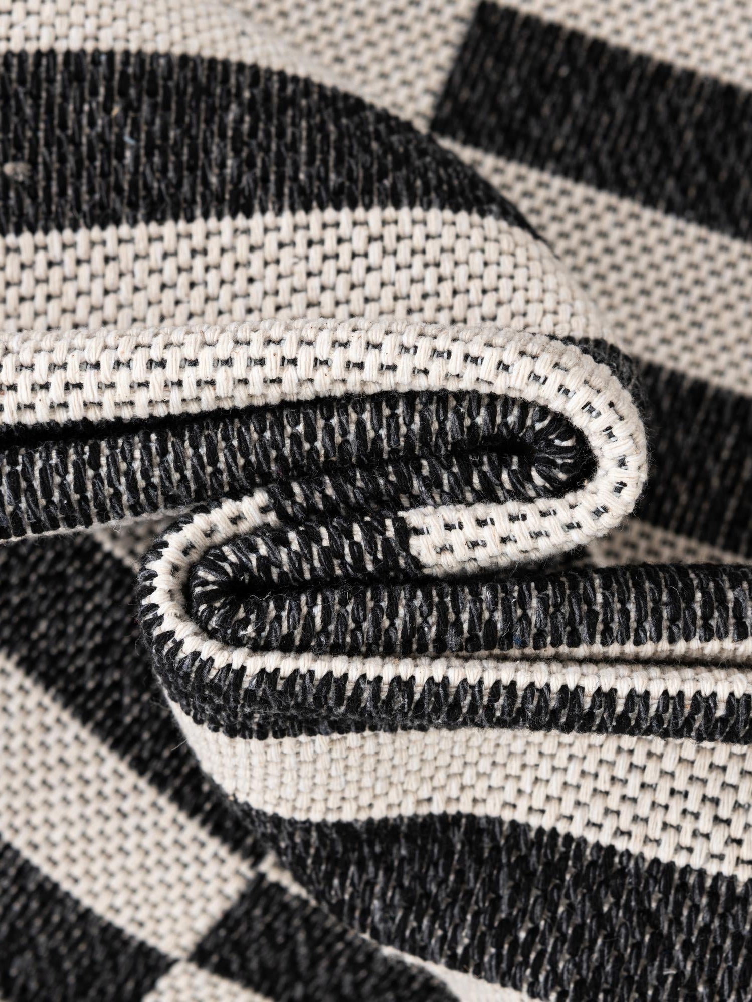 Black 5' x 7' 2 Decatur Rectangle Area Rug 100% Cotton All Natural Sustainable Eco-Friendly Carpet for Dining Living Office Dorm Rooms for Sale at Rug Engine