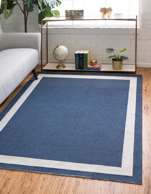 Navy Blue 4' 2 x 6' 1 Decatur Rectangle Area Rug 100% Cotton All Natural Sustainable Eco-Friendly Carpet for Dining Living Office Dorm Rooms for Sale at Rug Engine