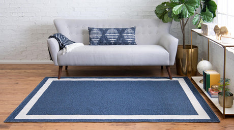 Navy Blue 2' 2 x 3' Decatur Rectangle Area Rug 100% Cotton All Natural Sustainable Eco-Friendly Carpet for Dining Living Office Dorm Rooms for Sale at Rug Engine