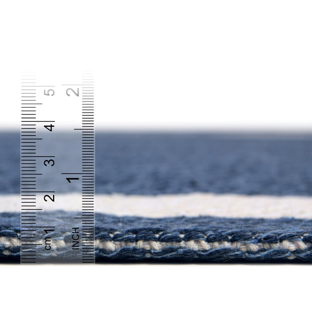 Navy Blue 5' x 7' 2 Decatur Rectangle Area Rug 100% Cotton All Natural Sustainable Eco-Friendly Carpet for Dining Living Office Dorm Rooms for Sale at Rug Engine