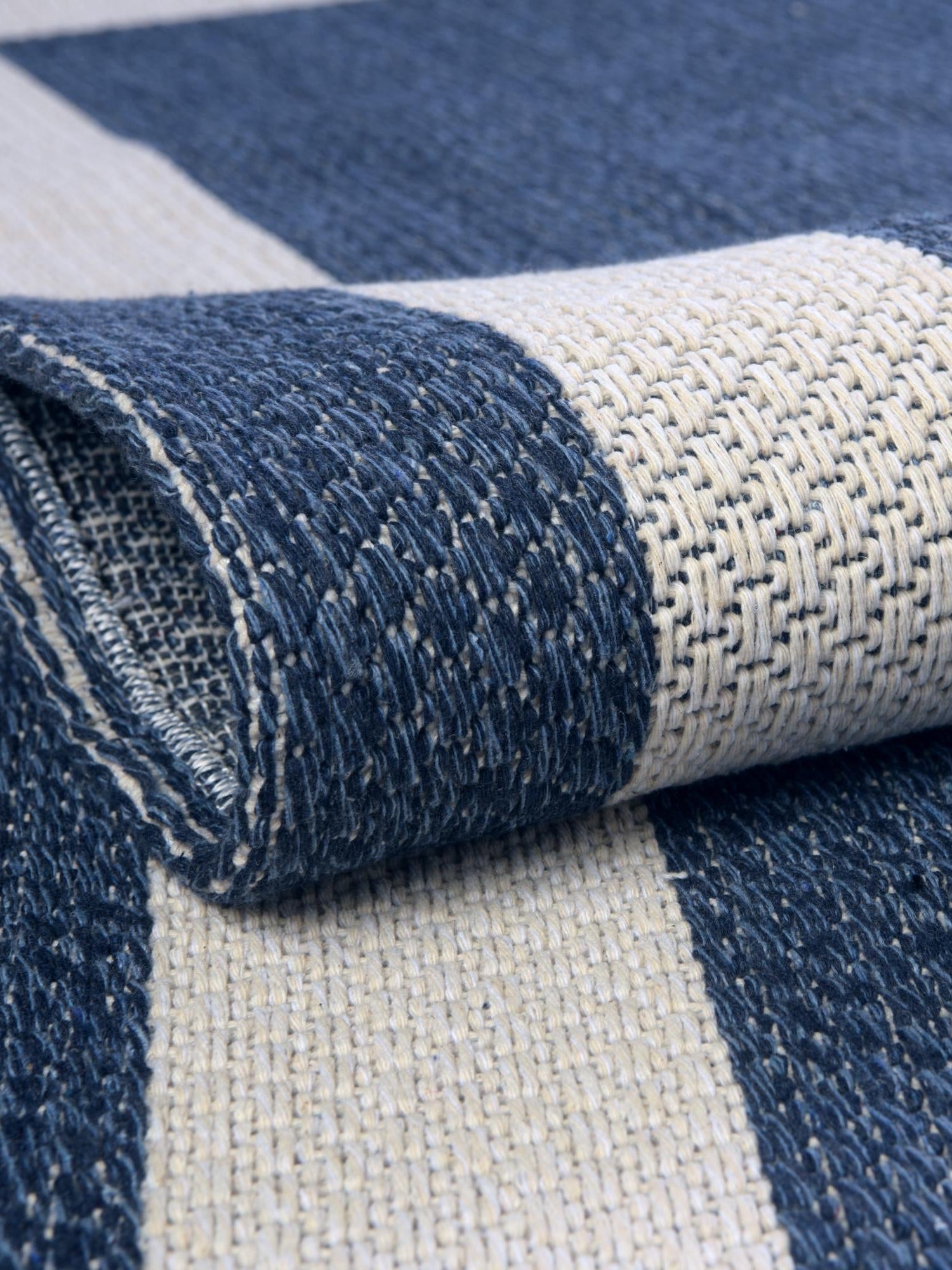 Navy Blue 5' x 7' 2 Decatur Rectangle Area Rug 100% Cotton All Natural Sustainable Eco-Friendly Carpet for Dining Living Office Dorm Rooms for Sale at Rug Engine