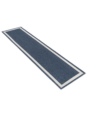 Navy Blue 2' x 7' 10 Decatur Runner Area Rug 100% Cotton All Natural Sustainable Eco-Friendly Carpet for Dining Living Office Dorm Rooms for Sale at Rug Engine