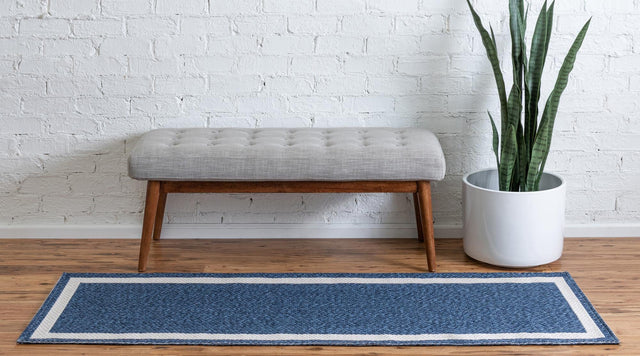 Navy Blue 2' x 6' Decatur Runner Area Rug 100% Cotton All Natural Sustainable Eco-Friendly Carpet for Dining Living Office Dorm Rooms for Sale at Rug Engine