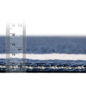 Navy Blue 2' x 7' 10 Decatur Runner Area Rug 100% Cotton All Natural Sustainable Eco-Friendly Carpet for Dining Living Office Dorm Rooms for Sale at Rug Engine
