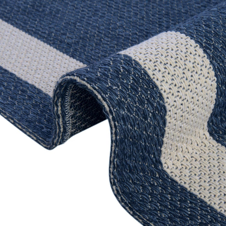 Navy Blue 2' x 7' 10 Decatur Runner Area Rug 100% Cotton All Natural Sustainable Eco-Friendly Carpet for Dining Living Office Dorm Rooms for Sale at Rug Engine