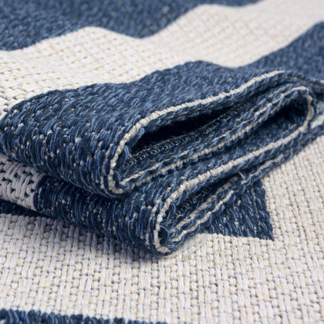 Navy Blue 2' x 7' 10 Decatur Runner Area Rug 100% Cotton All Natural Sustainable Eco-Friendly Carpet for Dining Living Office Dorm Rooms for Sale at Rug Engine