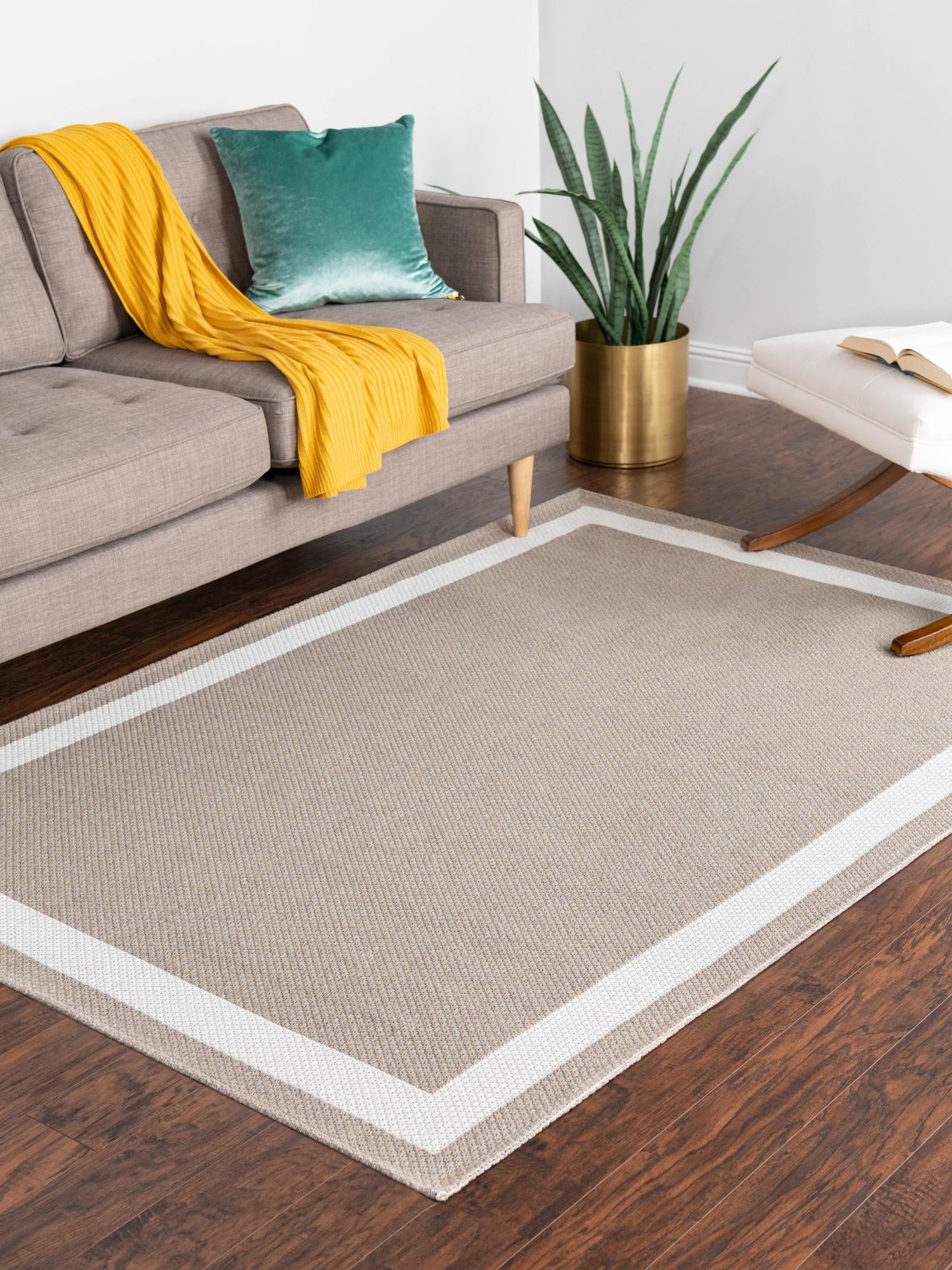 Taupe 2' 2 x 3' Decatur Rectangle Area Rug 100% Cotton All Natural Sustainable Eco-Friendly Carpet for Dining Living Office Dorm Rooms for Sale at Rug Engine