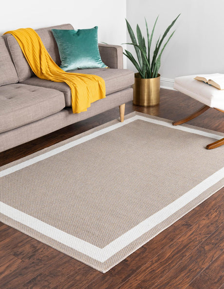 Taupe 4' 2 x 6' Decatur Rectangle Area Rug 100% Cotton All Natural Sustainable Eco-Friendly Carpet for Dining Living Office Dorm Rooms for Sale at Rug Engine