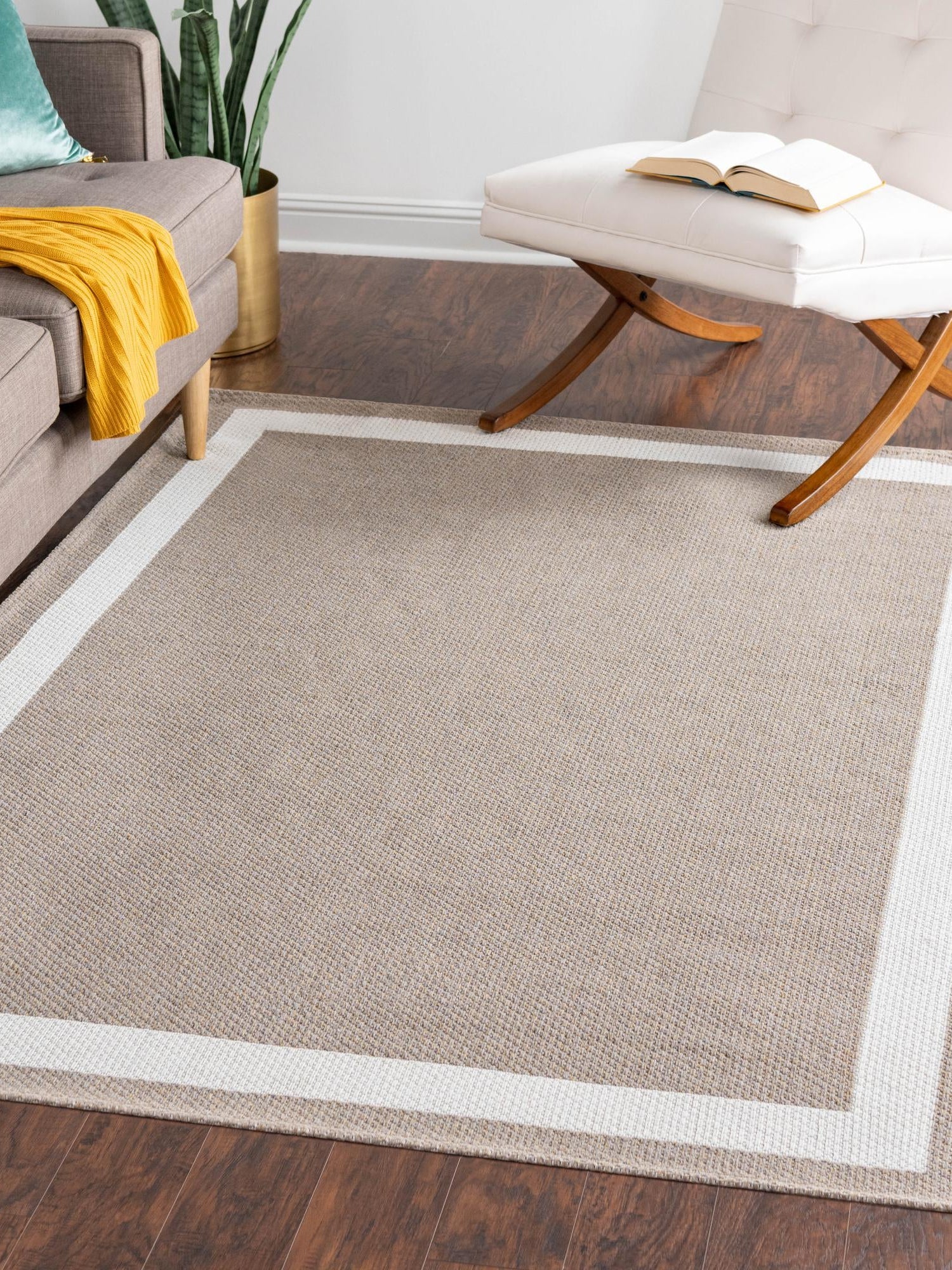 Taupe 8' 5 x 11' 4 Decatur Rectangle Area Rug 100% Cotton All Natural Sustainable Eco-Friendly Carpet for Dining Living Office Dorm Rooms for Sale at Rug Engine