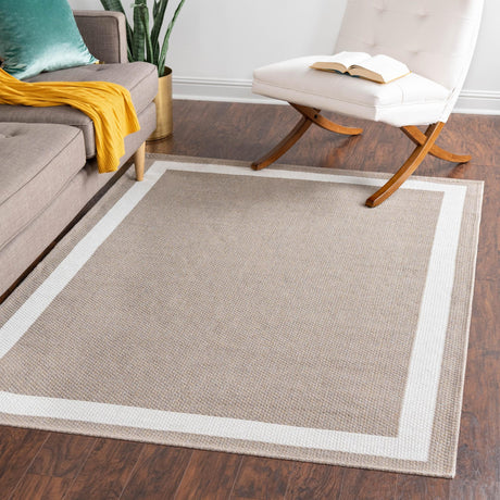 Taupe 8' 5 x 11' 4 Decatur Rectangle Area Rug 100% Cotton All Natural Sustainable Eco-Friendly Carpet for Dining Living Office Dorm Rooms for Sale at Rug Engine