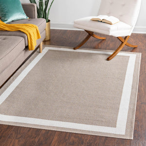 Taupe 4' 2 x 6' Decatur Rectangle Area Rug 100% Cotton All Natural Sustainable Eco-Friendly Carpet for Dining Living Office Dorm Rooms for Sale at Rug Engine