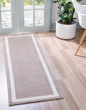 Taupe 2' x 6' Decatur Runner Area Rug 100% Cotton All Natural Sustainable Eco-Friendly Carpet for Dining Living Office Dorm Rooms for Sale at Rug Engine