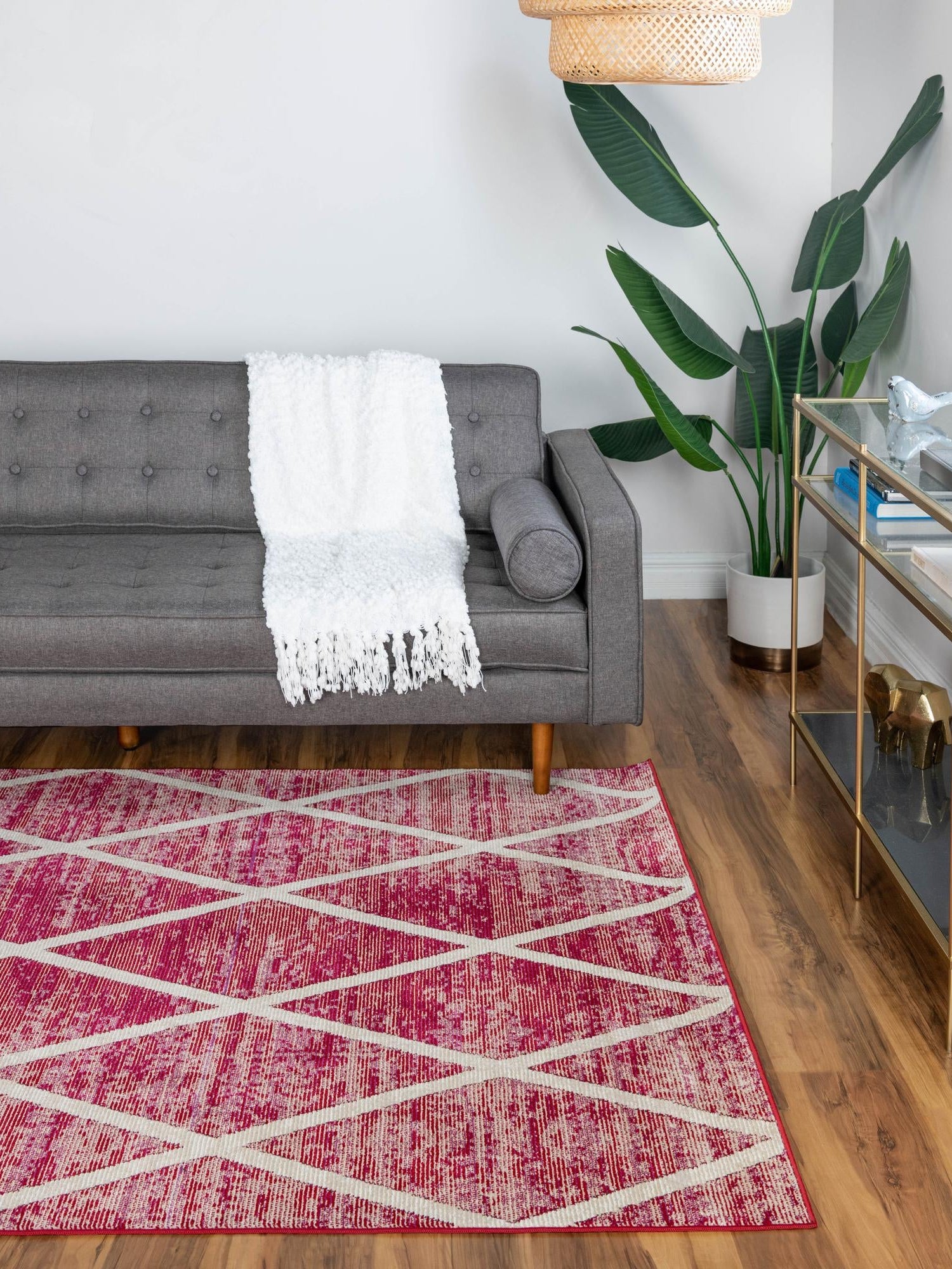 Magenta 4' 1 x 6' 1 Starlight Rectangle Area Rug 100% Polypropylene Visually Appealing Unique Carpet for Living Rooms, Bedroom, Dining, Office for Sale at Rug Engine