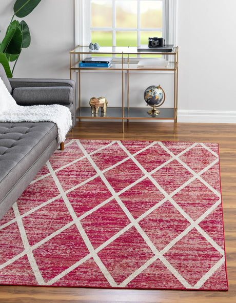 Magenta 4' 1 x 6' 1 Starlight Rectangle Area Rug 100% Polypropylene Visually Appealing Unique Carpet for Living Rooms, Bedroom, Dining, Office for Sale at Rug Engine