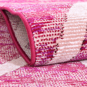 Magenta 7' x 7' Starlight Round Area Rug 100% Polypropylene Visually Appealing Unique Carpet for Living Rooms, Bedroom, Dining, Office for Sale at Rug Engine