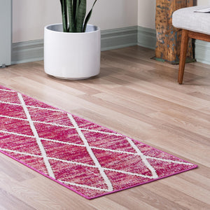 Magenta 2' 2 x 6' 1 Starlight Runner Area Rug 100% Polypropylene Visually Appealing Unique Carpet for Living Rooms, Bedroom, Dining, Office for Sale at Rug Engine