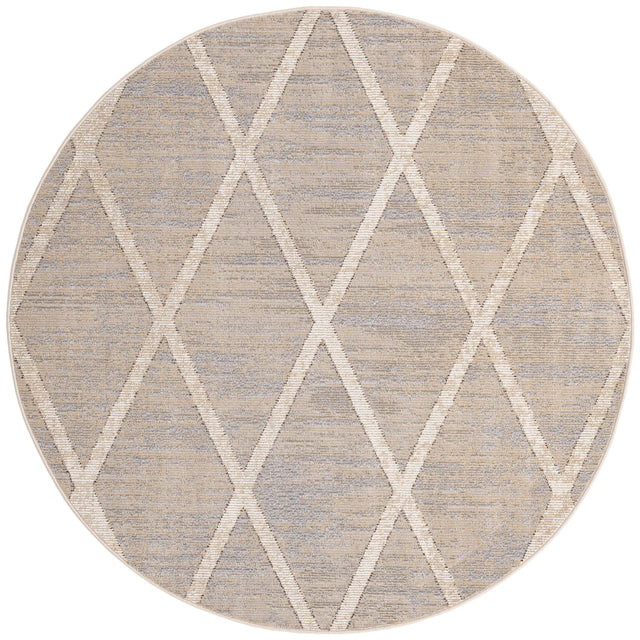Beige 7' x 7' Starlight Round Area Rug 100% Polypropylene Visually Appealing Unique Carpet for Living Rooms, Bedroom, Dining, Office for Sale at Rug Engine