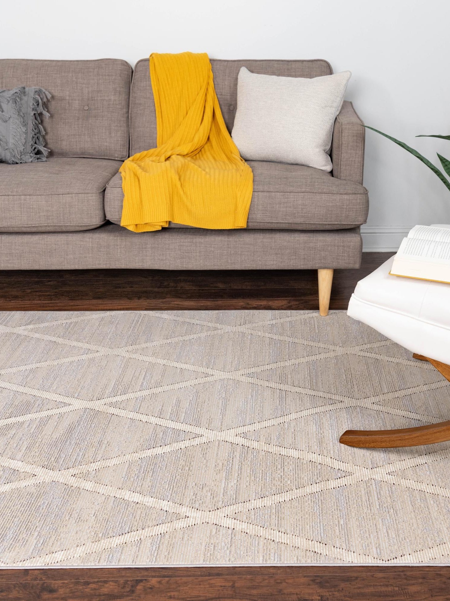 Beige 4' 1 x 6' 1 Starlight Rectangle Area Rug 100% Polypropylene Visually Appealing Unique Carpet for Living Rooms, Bedroom, Dining, Office for Sale at Rug Engine
