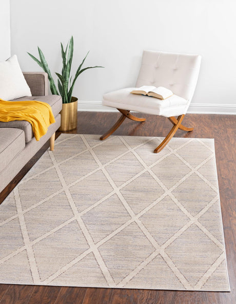 Beige 5' 1 x 8' Starlight Rectangle Area Rug 100% Polypropylene Visually Appealing Unique Carpet for Living Rooms, Bedroom, Dining, Office for Sale at Rug Engine