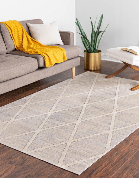 Beige 4' 1 x 6' 1 Starlight Rectangle Area Rug 100% Polypropylene Visually Appealing Unique Carpet for Living Rooms, Bedroom, Dining, Office for Sale at Rug Engine