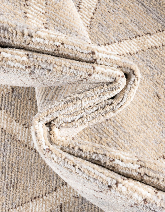 Beige 7' x 7' Starlight Round Area Rug 100% Polypropylene Visually Appealing Unique Carpet for Living Rooms, Bedroom, Dining, Office for Sale at Rug Engine