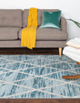 Light Blue 4' 1 x 6' 1 Starlight Rectangle Area Rug 100% Polypropylene Visually Appealing Unique Carpet for Living Rooms, Bedroom, Dining, Office for Sale at Rug Engine