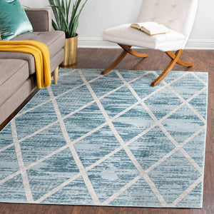 Light Blue 5' 1 x 8' Starlight Rectangle Area Rug 100% Polypropylene Visually Appealing Unique Carpet for Living Rooms, Bedroom, Dining, Office for Sale at Rug Engine