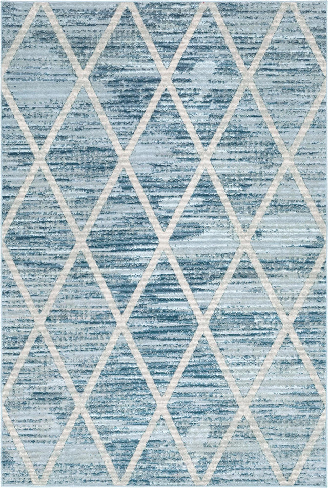 Light Blue 5' 1 x 8' Starlight Rectangle Area Rug 100% Polypropylene Visually Appealing Unique Carpet for Living Rooms, Bedroom, Dining, Office for Sale at Rug Engine
