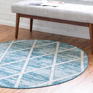 Light Blue 4' 1 x 4' 1 Starlight Round Area Rug 100% Polypropylene Visually Appealing Unique Carpet for Living Rooms, Bedroom, Dining, Office for Sale at Rug Engine