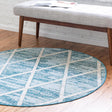 Light Blue 7' x 7' Starlight Round Area Rug 100% Polypropylene Visually Appealing Unique Carpet for Living Rooms, Bedroom, Dining, Office for Sale at Rug Engine