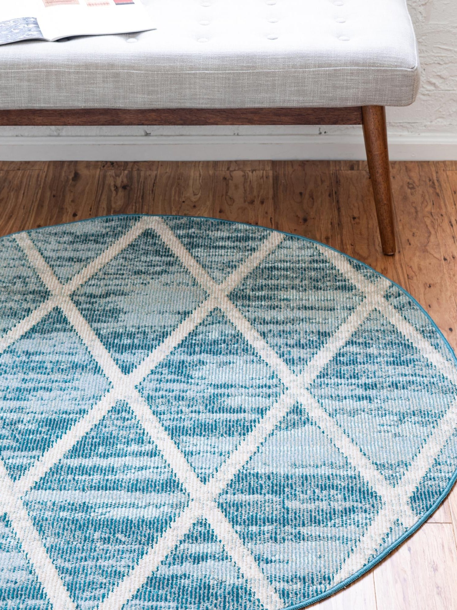 Light Blue 4' 1 x 4' 1 Starlight Round Area Rug 100% Polypropylene Visually Appealing Unique Carpet for Living Rooms, Bedroom, Dining, Office for Sale at Rug Engine