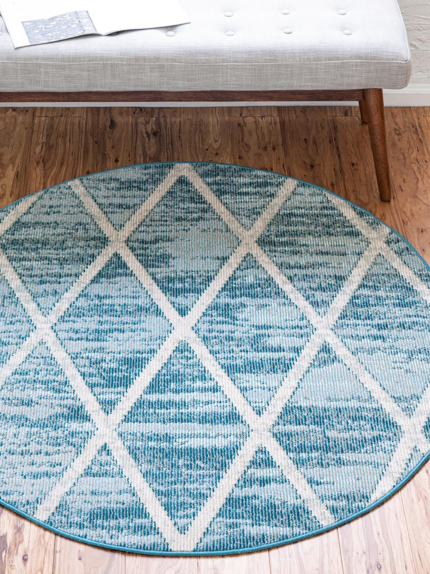 Light Blue 4' 1 x 4' 1 Starlight Round Area Rug 100% Polypropylene Visually Appealing Unique Carpet for Living Rooms, Bedroom, Dining, Office for Sale at Rug Engine
