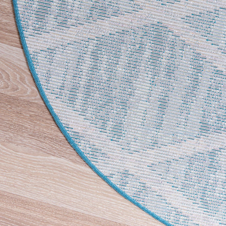 Light Blue 4' 1 x 4' 1 Starlight Round Area Rug 100% Polypropylene Visually Appealing Unique Carpet for Living Rooms, Bedroom, Dining, Office for Sale at Rug Engine