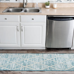 Light Blue 2' 2 x 6' 1 Starlight Runner Area Rug 100% Polypropylene Visually Appealing Unique Carpet for Living Rooms, Bedroom, Dining, Office for Sale at Rug Engine