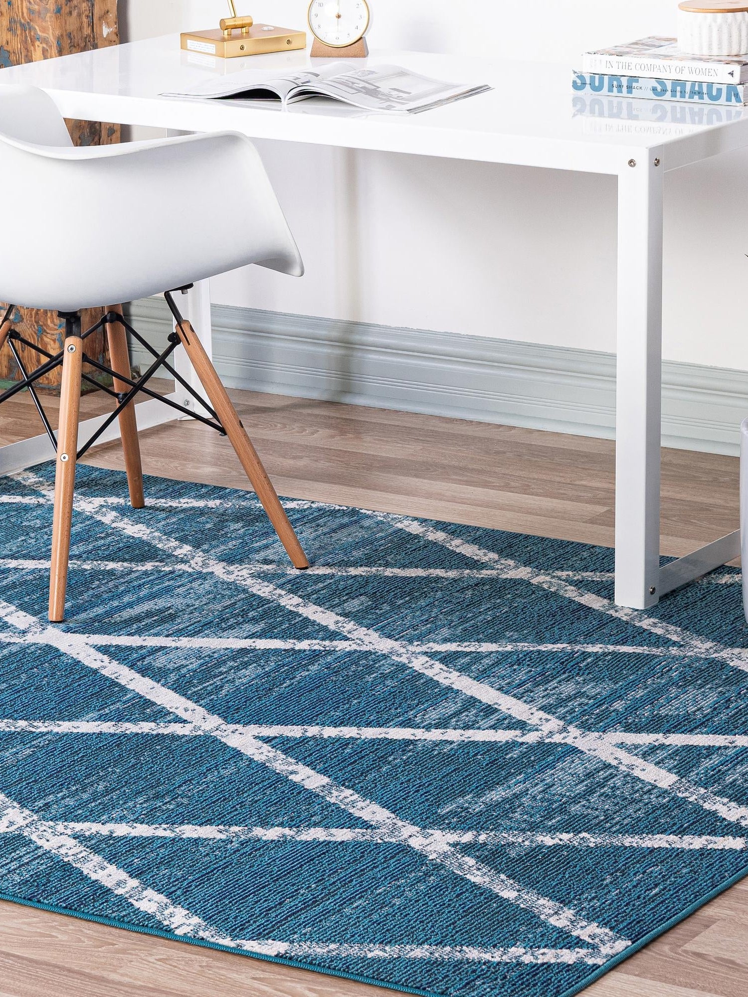 Navy Blue 9' x 11' 6 Starlight Rectangle Area Rug 100% Polypropylene Visually Appealing Unique Carpet for Living Rooms, Bedroom, Dining, Office for Sale at Rug Engine