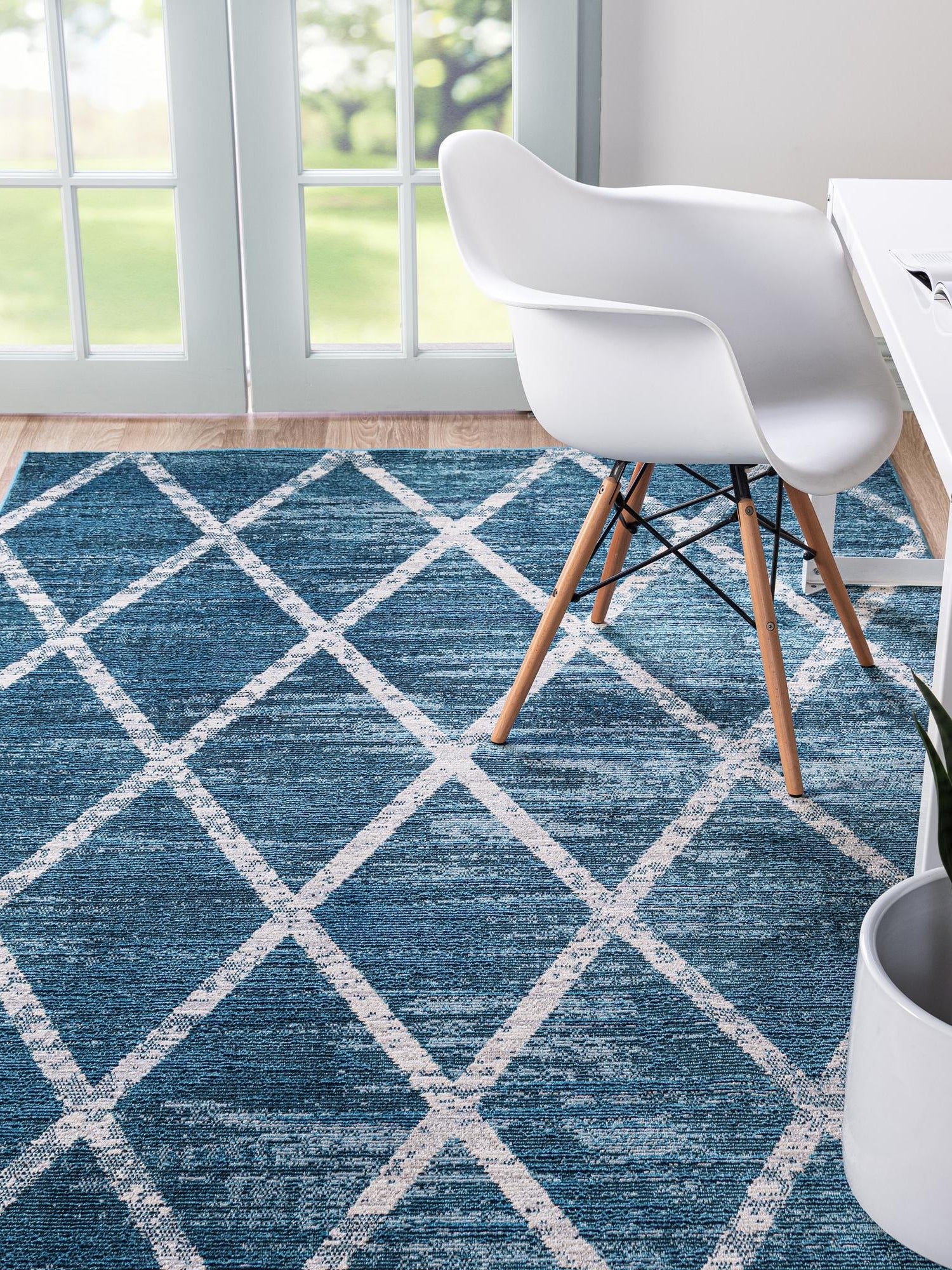 Navy Blue 9' x 11' 6 Starlight Rectangle Area Rug 100% Polypropylene Visually Appealing Unique Carpet for Living Rooms, Bedroom, Dining, Office for Sale at Rug Engine