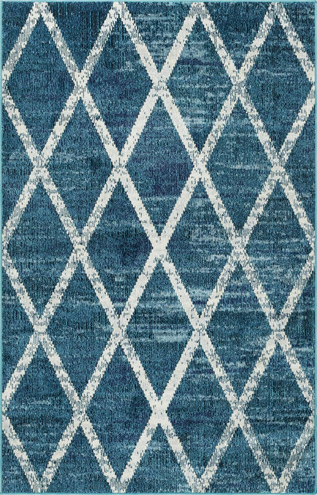 Navy Blue 4' 1 x 6' 1 Starlight Rectangle Area Rug 100% Polypropylene Visually Appealing Unique Carpet for Living Rooms, Bedroom, Dining, Office for Sale at Rug Engine