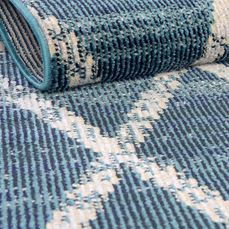 Navy Blue 7' x 7' Starlight Round Area Rug 100% Polypropylene Visually Appealing Unique Carpet for Living Rooms, Bedroom, Dining, Office for Sale at Rug Engine