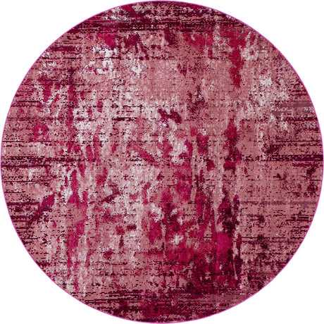 Red 7' x 7' Starlight Round Area Rug 100% Polypropylene Visually Appealing Unique Carpet for Living Rooms, Bedroom, Dining, Office for Sale at Rug Engine